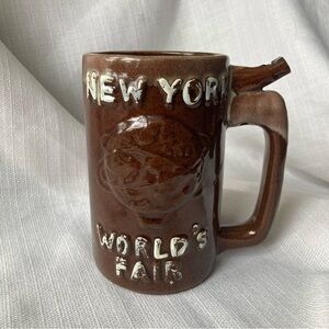 1960's New York World's Fair 'Whistle For Your Beer' Ceramic Whistle Beer Mug!